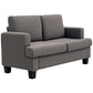 54.3" Loveseat Sofa, 2 Seater Sofa with Removable Cushions, Small Couch with Solid Wood Frame for Living Room, Dark Grey