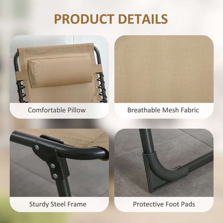 Folding Chaise Lounge with Adjustable Back and Pillow