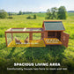 72" Chicken Coop, Wooden Hen House for 2 Chickens, Poultry Cage with Run, Nesting Box, Removable Tray, Waterproof Roof