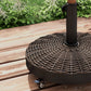 20.5" Round Parasol Base Resin Patio Umbrella Base Garden Parasol Holder Outdoor Offset Weight Stand with Wheels Bronze