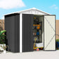 6.5' x 4' Outdoor Storage Shed, Metal Garden Shed with Lockable Double Doors, 4 Vents, Dark Grey