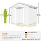 7.7' x 6.5' Outdoor Metal Garden Shed House Hut Gardening Tool Storage with Ventilation, Light Grey