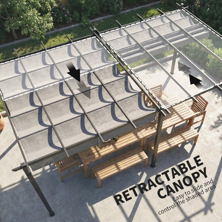 11.7' x 19.6' Aluminum Retractable Pergola Canopy