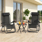 Zero Gravity Chair Set of 2 Patio Chair with Side Table Cupholders and Pillows for Pool, Backyard, Lawn, Blue