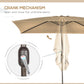 6.5x10ft Patio Umbrella, Rectangle Market Umbrella with Aluminum Frame and Crank Handle, Garden Parasol Outdoor Sunshade Canopy, Tan