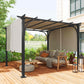 10' x 10' Outdoor Pergola Patio Gazebo Canopy Sun Shelter, Steel Frame, Beige