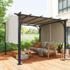 10' x 10' Beige Steel Pergola with Canopy Sun Shelter