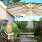 179.1" x 104.3" Beige Double Garden Parasol with 12 Steel Ribs