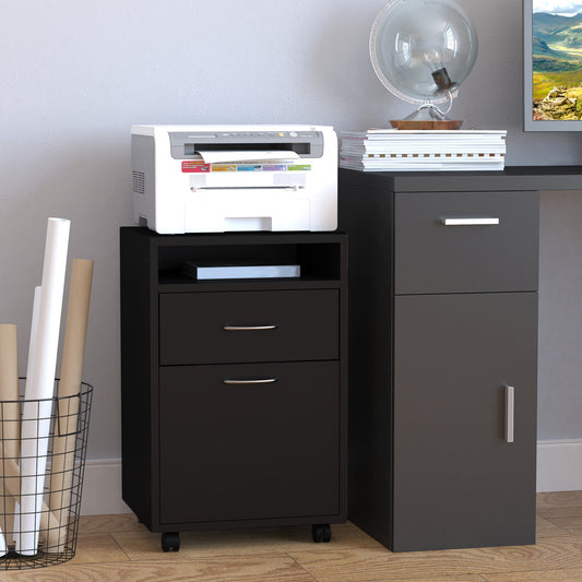 24" Small Filing Cabinet with Drawer and Wheels
