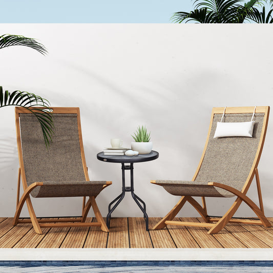 24" Patio Table Round Tempered Glass Top Outdoor Dining Steel Frame Backyard