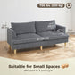 3 Seater Sofa, 74" Modern Corduroy Upholstered Couch with Thick Spring Cushions, Solid Wood Legs, Armrests, Dark Grey