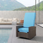 Outdoor Rattan Wicker Lounge Chair with Footrest & Soft Cushion for Patio, Garden, Backyard, Cream White