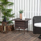 20" Patio Wicker Coffee Table, Outdoor Coffee Table with Plastic Board Underneath the Woven Tabletop for Patio, Garden, Balcony, Black