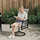 Patio Swivel Chair Set of 2, Swivel Rocker Outdoor Chairs with High Back, for Lawn Garden Backyard Deck, Light Grey