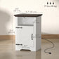 Set of 2 Side Tables, Night Stands with Charging Outlets, White