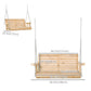 2 Seater Porch Swing Wooden Patio Swing Chair Seat with Cup Holder and Chains Outdoor Swing Bench for Garden Yard, White