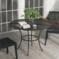 42" Round Outdoor Dining Table for 4 Persons, Metal Patio Dining Table with Umbrella Hole for Backyard, Lawn, Balcony
