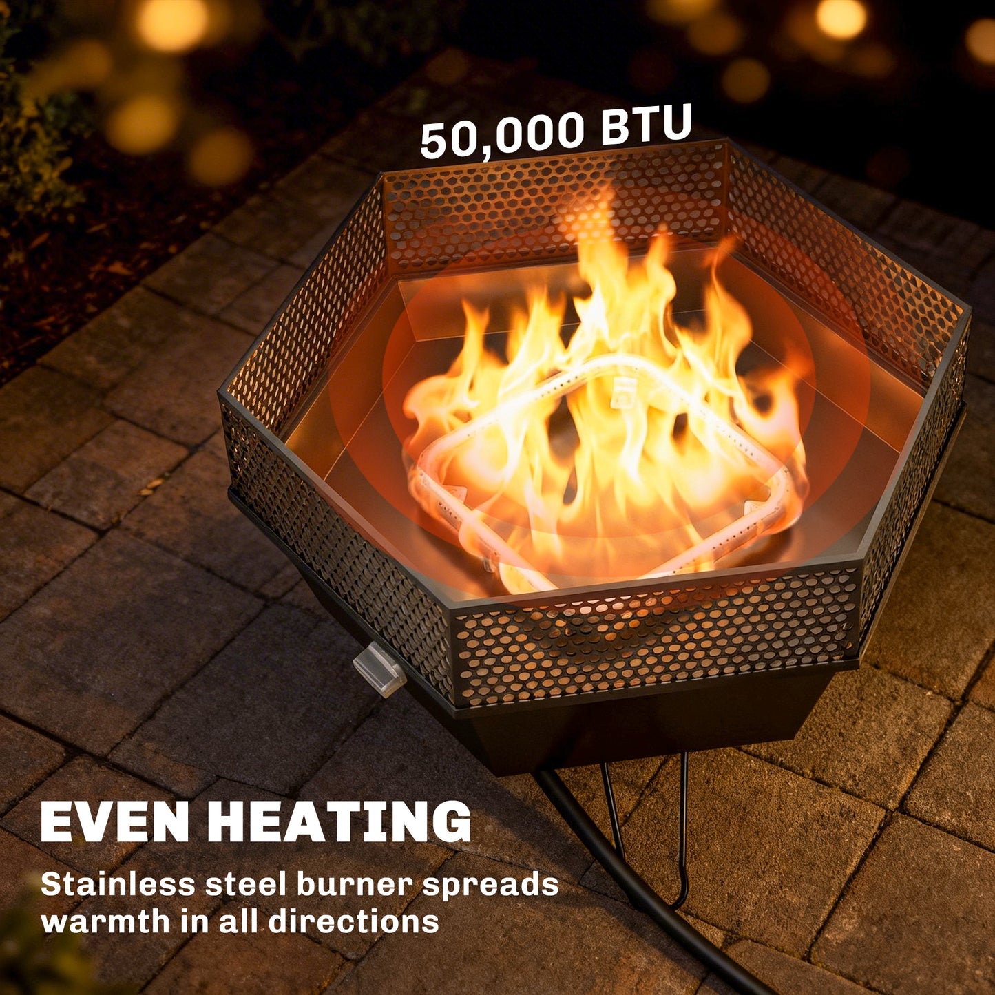 20" Foldable Propane Fire Pit with Lid