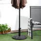 21 lbs Cement Round Market Umbrella Base Holder, 18" Heavy Duty Parasol Stand with Rattan Design for Patio, Black