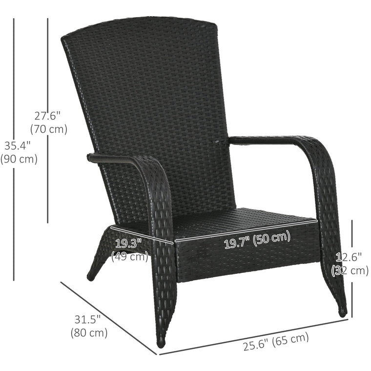 Light Grey PE Rattan Adirondack Chair with Cushions