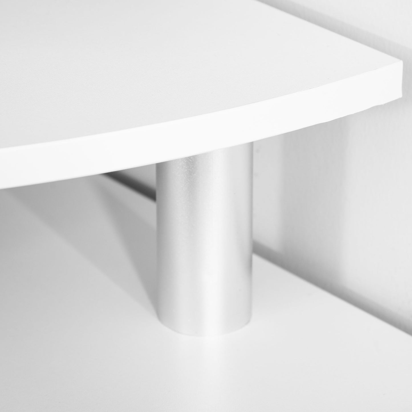 35" L-Shaped Computer Desk with Monitor Stand and Open Shelves, Home Office Corner Desk Study Workstation for Small Space, White