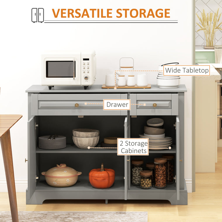 Sideboard Buffet Cabinet with 2 Drawers - Grey
