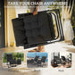 Folding Garden Chairs Set of 2, Reclining Zero Gravity Chair, Sun Lounger with Cushion and Headrest, Khaki