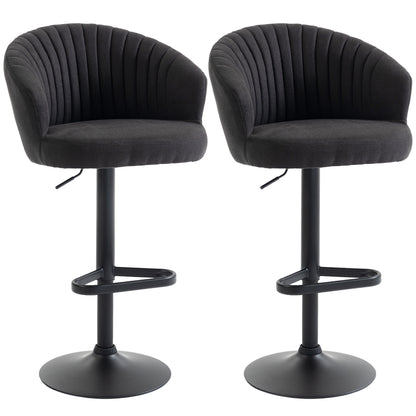 Adjustable Swivel Bar Stools Set of 2 - Black