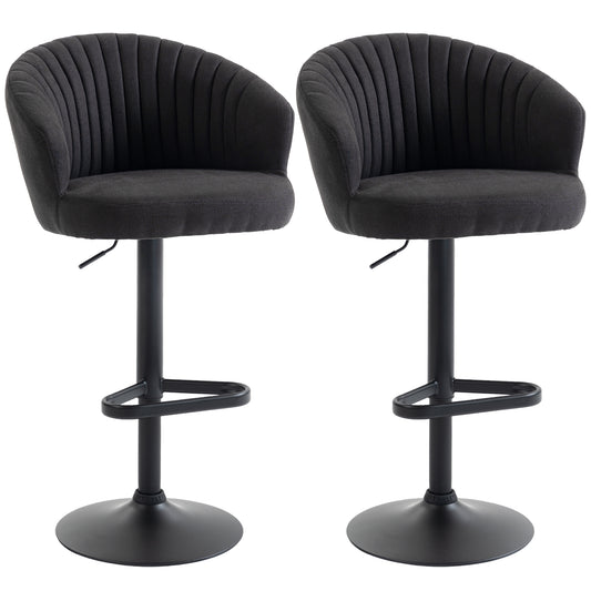 Adjustable Swivel Bar Stools Set of 2 - Black