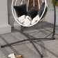 Hammock Chair Stand, Heavy Duty Steel Hanging Chair Stand for Swing Chair, Egg Chair Stand with Cup Holder, Black