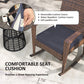 Outdoor PE Rattan Rocking Chair, Garden Glider Rocking Chair, Wicker Patio Chair Set with Armrest and Cushion, Wine Red