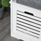 Upholstered Shoe Cabinet Storage Bench with Padded Cushion, with 3 drawer Enough Storage Space Bench Stool for Living Room Entryway Furniture, White