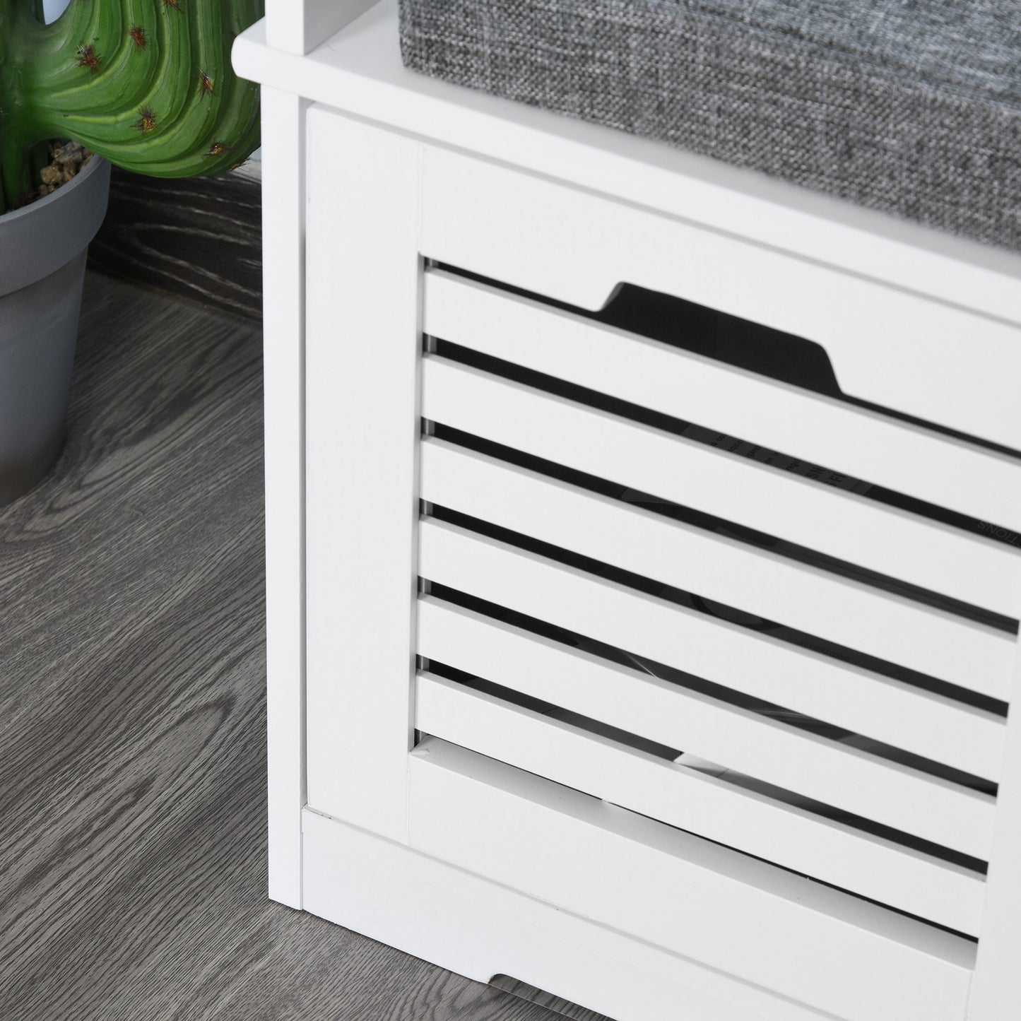 Upholstered Shoe Cabinet Storage Bench with Padded Cushion, with 3 drawer Enough Storage Space Bench Stool for Living Room Entryway Furniture, White