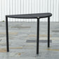 Half Round Side Table, PE Rattan Coffee Table with Metal Frame for Patio, Garden, Balcony, Black