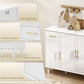 55" Buffet Cabinet with Soft-Close Doors, Modern Sideboard with 2 Drawers, 3 Adjustable Shelves and 4 Doors, White
