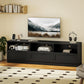 TV Stand with Storage, Modern Entertainment Center with 3 Cabinets and 3 Open Shelves, for TVs up to 85", Black