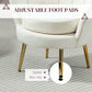 Modern Accent Chair, Velvet-Touch Fabric Leisure Club Chair with Gold Metal Legs for Bedroom, Cream White