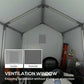 Outdoor Storage Shed Portable Garage with Roll-up Door for Motorcycle, Bike, Garden Tools, Beige