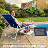Tanning Chair with Face Hole and Side Table - Navy Blue