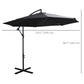 9.7ft Offset Patio UmbrellaCantilever Parasol with Crank Handle, 8 Ribs and Cross Base for Outdoor, Sun Shade, Black