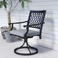 Outdoor Patio Chairs Set of 2, Metal Swivel Rocker Chairs with Cushion and Armrests for Backyard, Garden, Patio