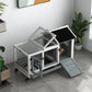 Rabbit Cage with Wheels, Ramp, Run, Tray for Indoor Outdoor, Suitable for Rabbit, Guinea Pig, Grey