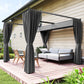 10' x 10' Retractable Pergola Canopy with Sidewalls, Metal Outdoor Gazebo Sun Shade Shelter, Dark Grey