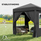 6.6'x6.6' Pop Up Canopy Tent with Sidewalls, Instant Sun Shelter Camping Gazebo with Carry Bag, Black