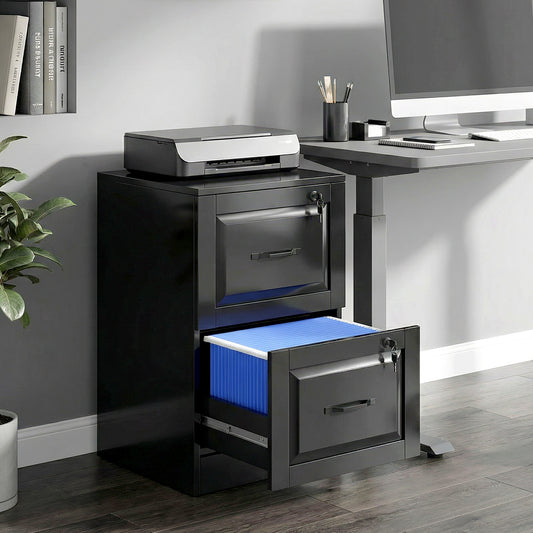 2-Drawer Vertical Filing Cabinet with Lock