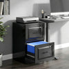 2 Drawer File Cabinet with Lock, Vertical Filing Cabinet with Adjustable Hanging Bars for A4 and Letter Size, Black