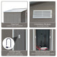 9'x6.3'Garden Storage Outdoor Shed w/ Floor Foundation Outdoor Yard Metal Tool Storage House Grey White