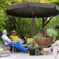 8.5 ft Outdoor Market Table Umbrella, Round Patio Umbrella with Tilt and Crank for Garden, Backyard, Deck, Black