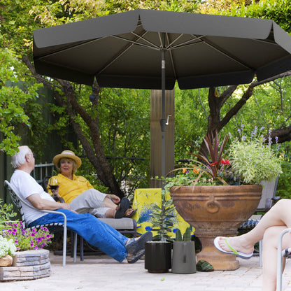 8.5ft Black Round Market Table Umbrella with Tilt & Crank