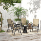 4-Piece Folding Chair Set for Relaxing on Patio Balcony Garden, Comfortable Outdoor Furniture with Armrests, Brown